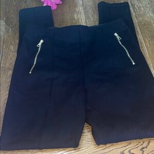 2/$15 H&M Black Pants with Gold Zipper Accents